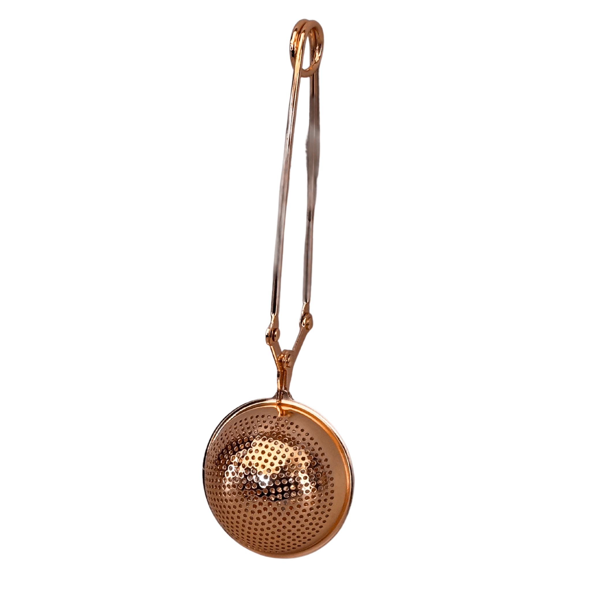 ROSE GOLD BALL TEA INFUSER W/HANDLE & CLAMP - PLUME & WILLOW